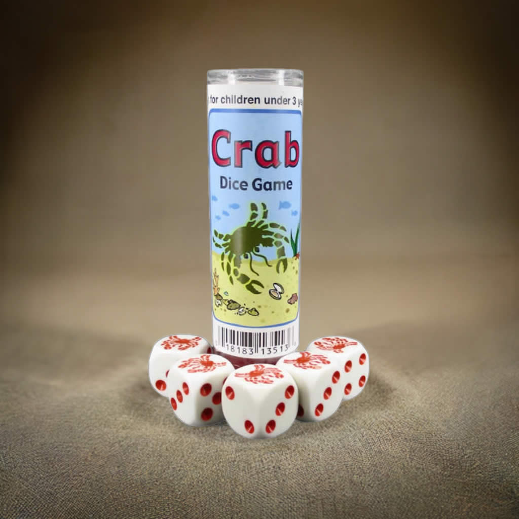 KOP13513 Crab Dice Game with 5 White Dice Koplow Games