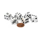 KOP14836 Bat Dice Game White Opaque Dice with Black Pips D6 16mm