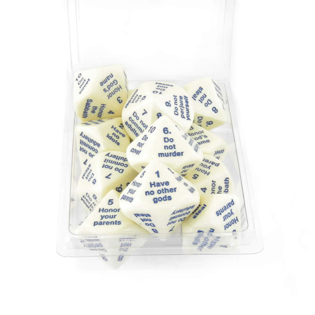 KOP16867 The Ten Commandments Dice D10 29mm (1.14in) Pack of 12 Dice