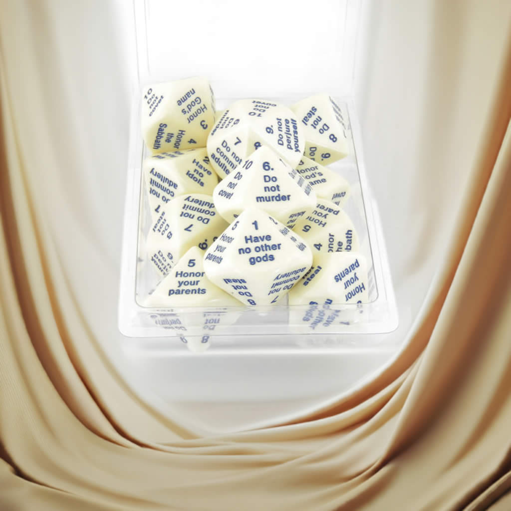 KOP16867 The Ten Commandments Dice D10 29mm (1.14in) Pack of 12 Dice