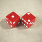 KOP17816 Red Opaque Dice with White Pips D6 25mm (1in) Pack of 2