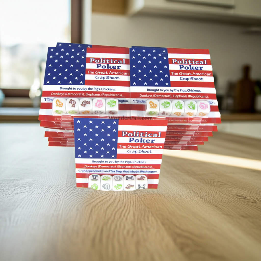 KOP18042 Political Poker Dice Game D6 16mm (5/8in) Pack of 24 Sets