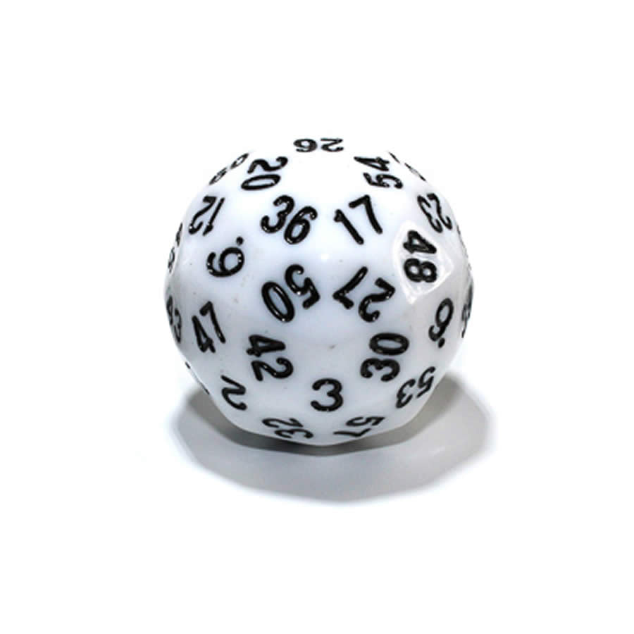 KOP18503 White Opaque Die with Black Numbers D60 35mm (1.37in) Pack of 1