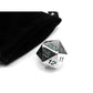KOP18859 Metal Die Silver Colored Dice with Green Numbers Countdown D20 22mm (7/8in) 1 Die with Dice Bag