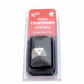 KOP18861 Metal Die Silver Colored Red Numbers Countdown D20 22mm 1 Die with Dice Bag Koplow Games