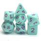 KOP19724 Mint Opaque Dice with Pink Colored Numbers 16mm (5/8in) Set of 7