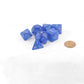 MET181 Blue Stardust Resin Dice with Silver Numbers 16mm (5/8in) 7-Dice Set Metallic Dice Games