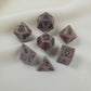 MET697 Ancient Copper Colored Dice with Black Numbers Acrylic 7 Dice Set Metallic Dice Games