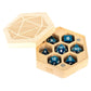 MET808 Maple Wood Hexagon Dice Case Holds 7 Dice Metallic Dice Games
