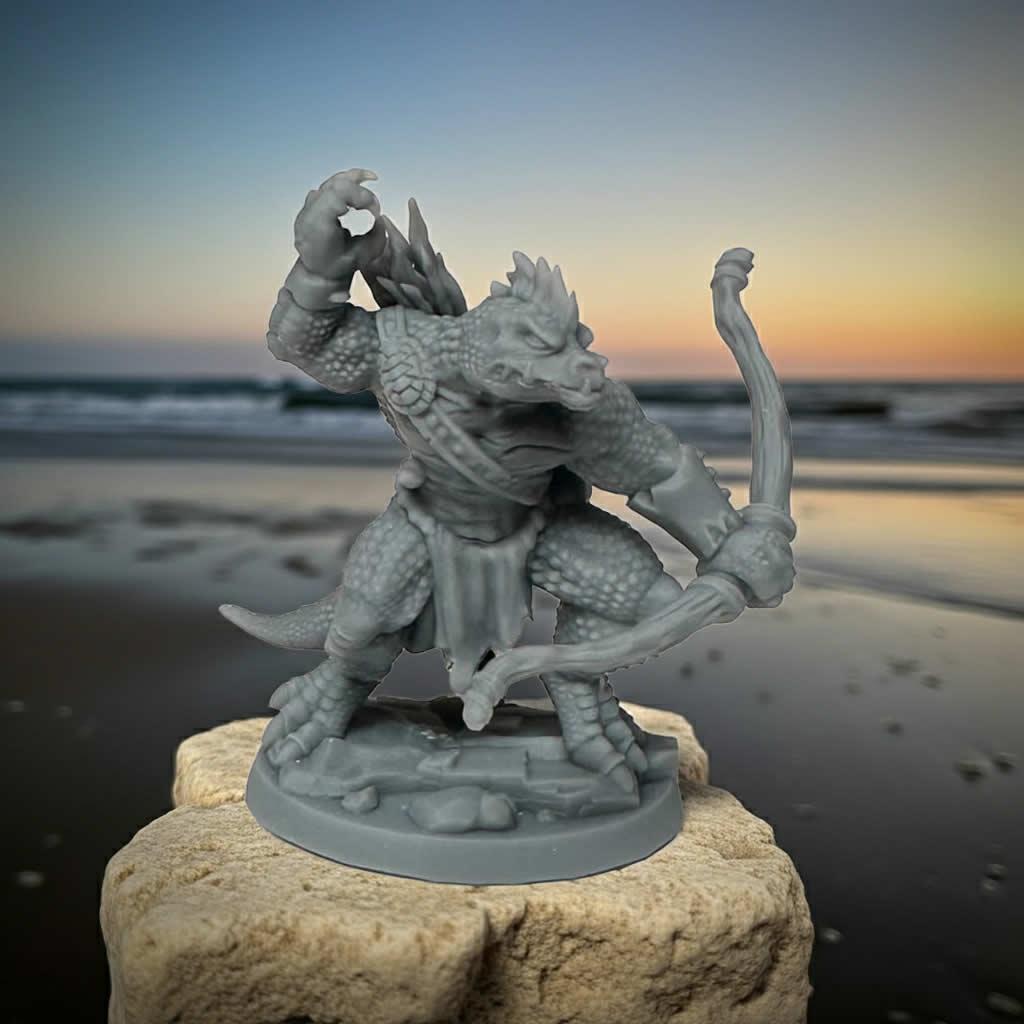RPR07094 Waspnettle Lizardman Archer Miniature 25mm Heroic Scale Figure 3D Printed Dungeon Dwellers Reaper Miniatures