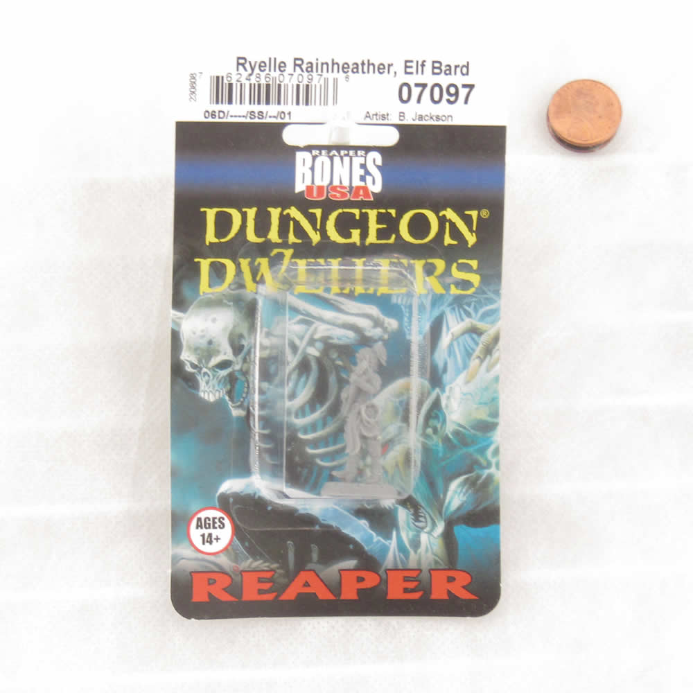 RPR07097A Ryelle Rainheather Elf Bard Miniature 25mm Heroic Scale Figure 3D Printed Dungeon Dwellers