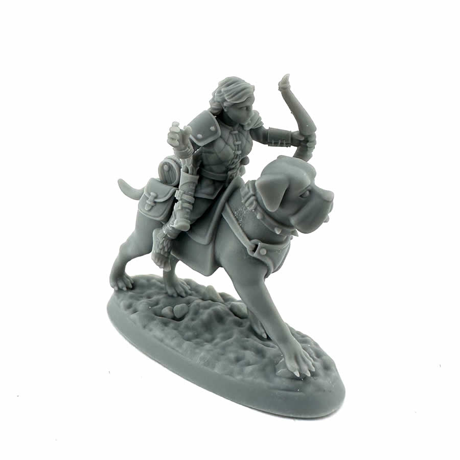 RPR07115 Female Halfling Dog Rider Miniature 25mm Heroic Scale Figure Dungeon Dwellers