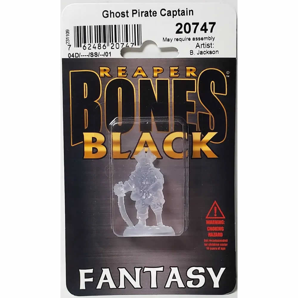 RPR20747 Ghost Pirate Captain Miniature 25mm Heroic Scale Figure Bones Black