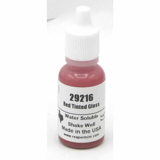 RPR29216 Tinted Red Gloss Acrylic Paint Reaper Master Series Hobby Paint .5oz Dropper Bottle