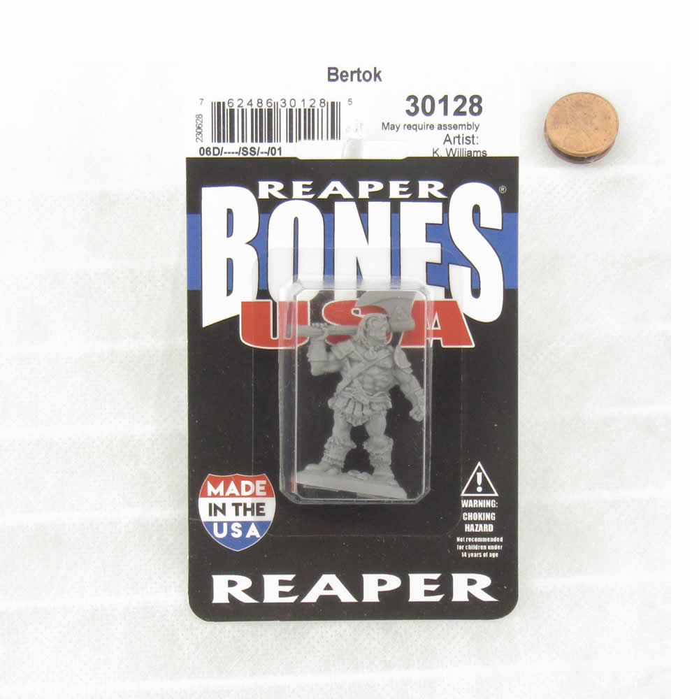 RPR30128 Bertok the Brave Miniature Figure 25mm Heroic Scale Reaper Bones USA