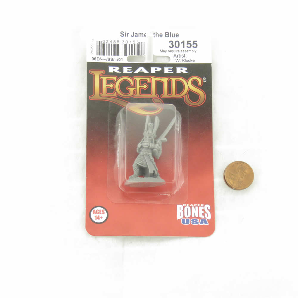 RPR30155 Sir James the Blue Miniature Figure 25mm Heroic Scale Reaper Bones USA