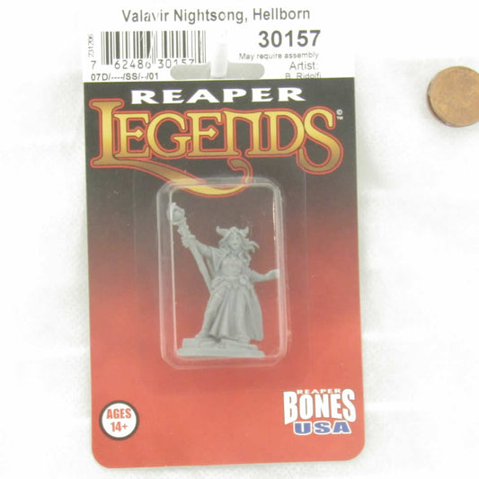 RPR30157 Valavir Nightsong Hellborn Wizard Miniature Figure 25mm Heroic Scale Reaper Bones USA