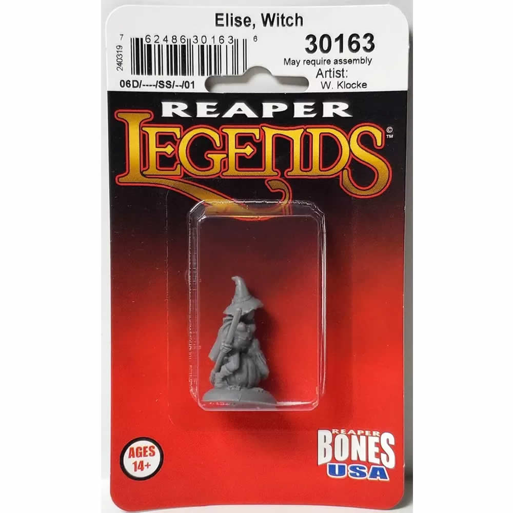 RPR30163 Elise the Witch Miniature Figure 25mm Heroic Scale Reaper Bones USA