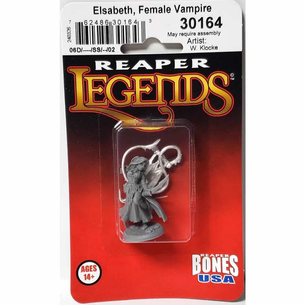 RPR30164 Elsabeth Female Vampire Miniature Figure 25mm Heroic Scale Reaper Bones USA