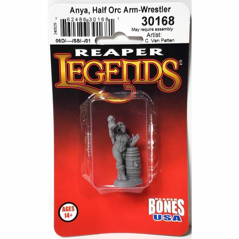 RPR30168 Anya Half Orc Arm-Wrestler Miniature Figure 25mm Heroic Scale Reaper Bones USA