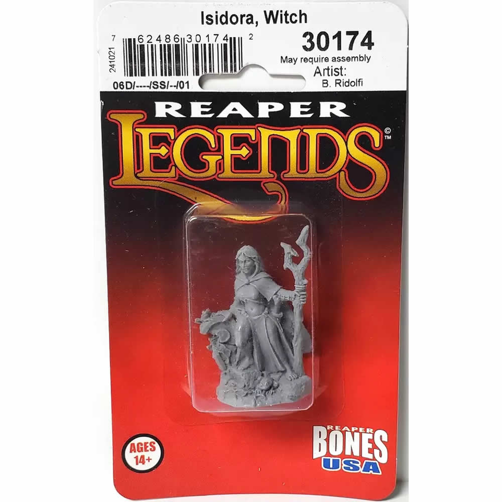 RPR30174 Isidora Witch Miniature Figure 25mm Heroic Scale Reaper Bones USA