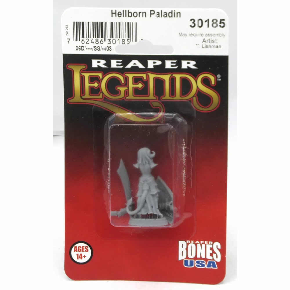 RPR30185 Hellborn Paladin Miniature Figure 25mm Heroic Scale Reaper Bones USA