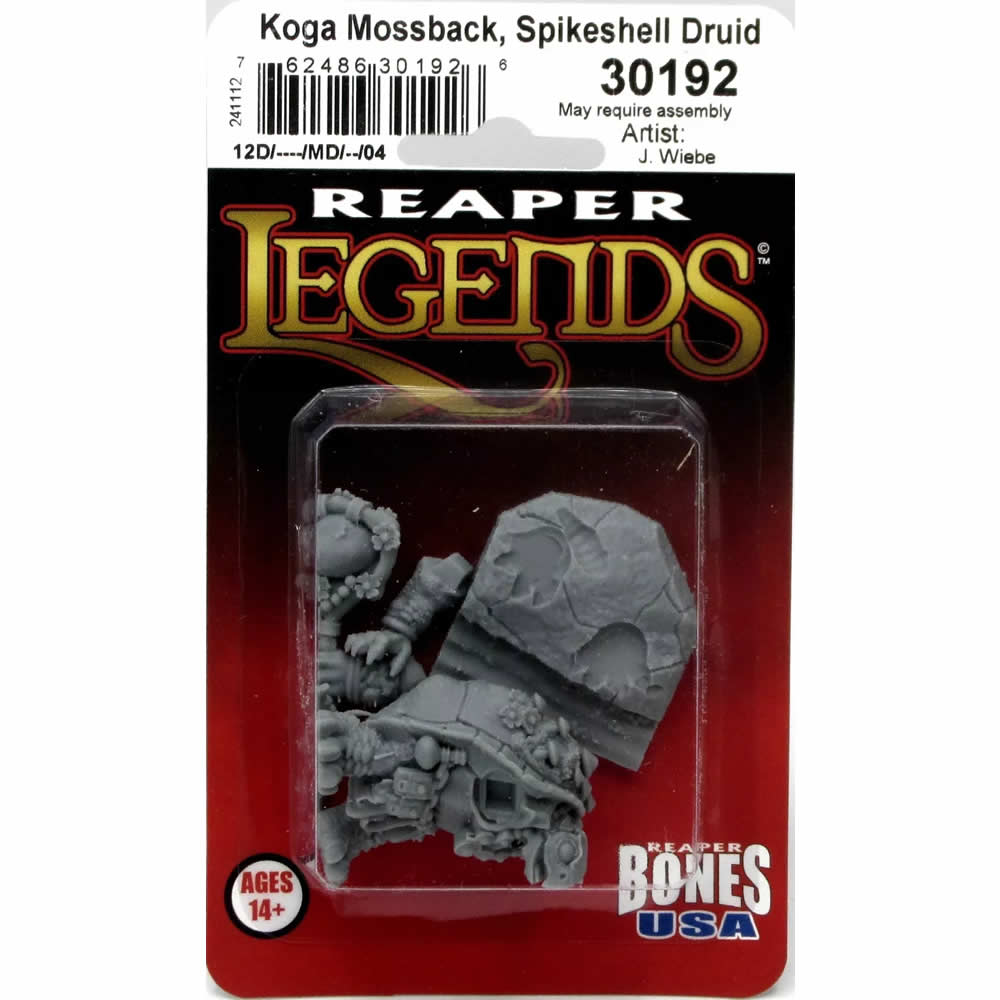 RPR30192 Koga Mossback Spike Druid Miniature Figure 25mm Heroic Scale Reaper Bones USA