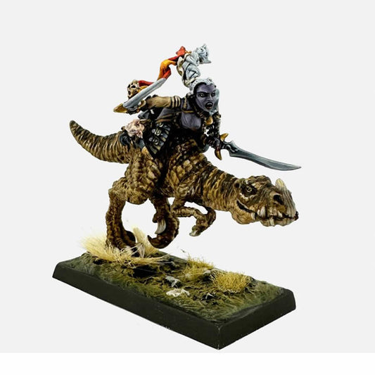 RPR30220 Female Dark Elf on Lizard Miniature Figure 25mm Heroic Scale Reaper Bones USA
