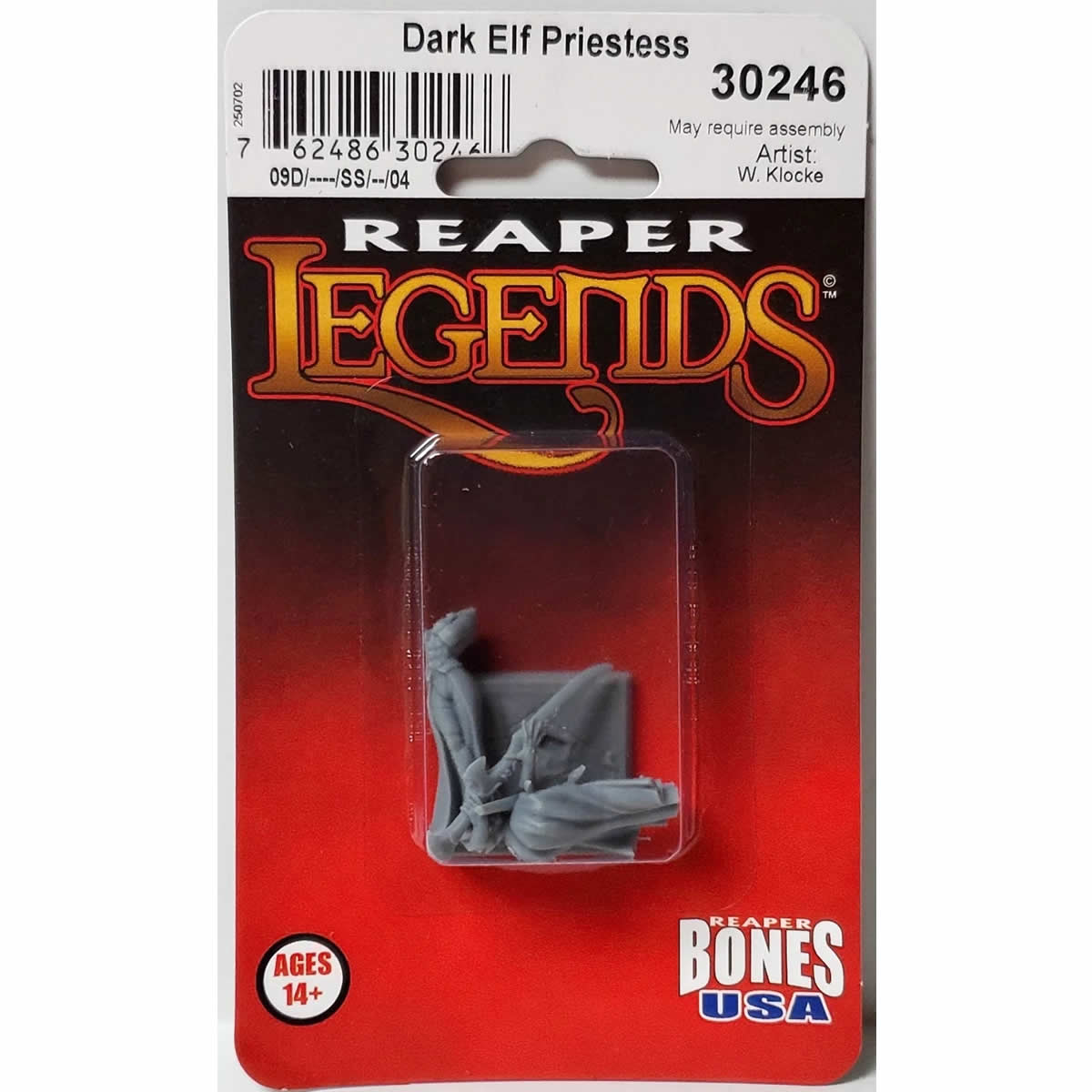 RPR30246 Dark Elf Priestess Miniature Figure 25mm Heroic Scale Reaper Bones USA