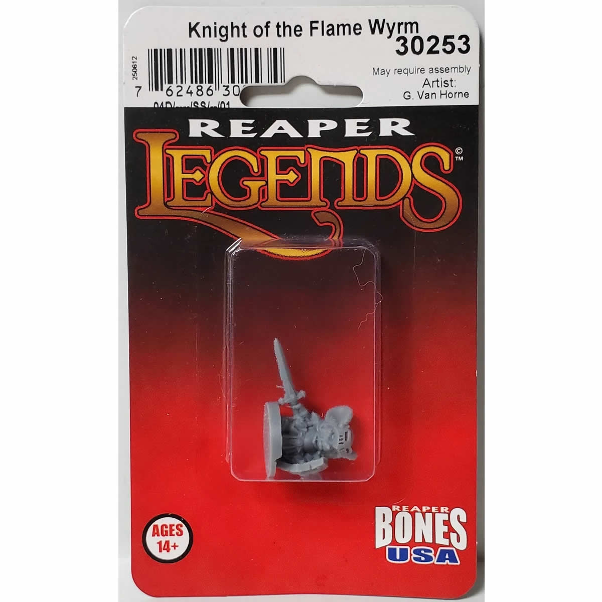 RPR30253 Mousling Knight of the Flame Wyrm on Foot Miniature Figure 25mm Heroic Scale Reaper Bones USA