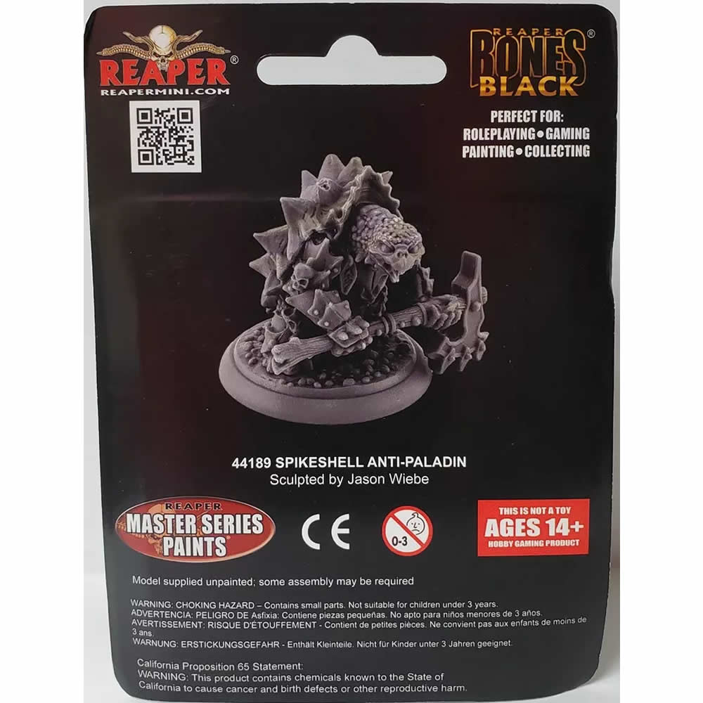 RPR44189 Spikeshell Antipaladin Miniature 25mm Heroic Scale Figure Bones Black