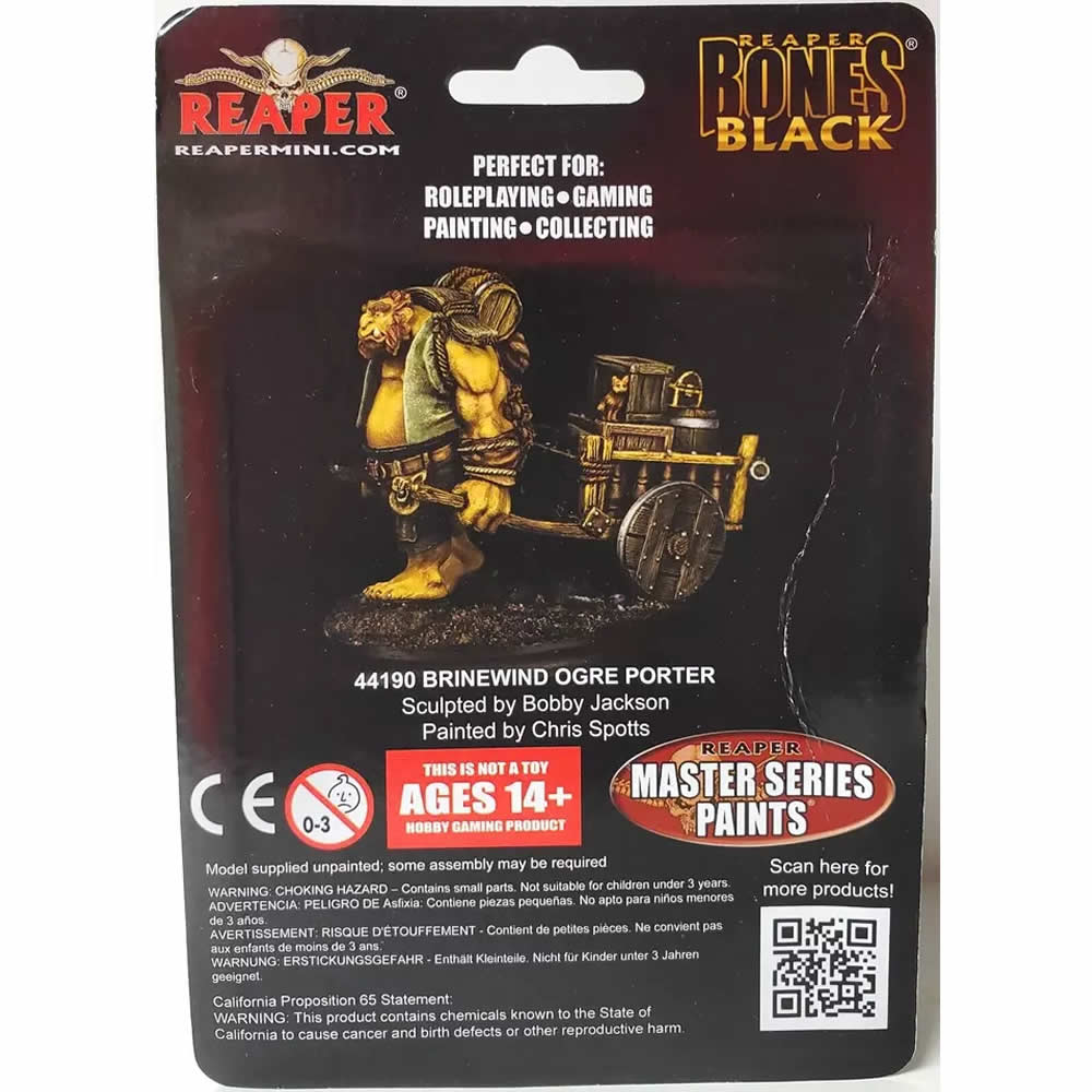 RPR44190 Brinewind Ogre Porter Miniature 25mm Heroic Scale Figure Bones Black