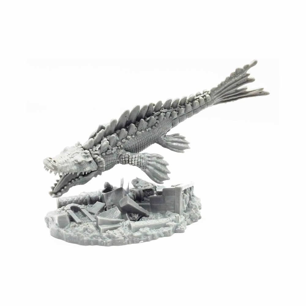 RPR44191 Crocosaurus (Crocodile-Dragon) Miniature 25mm Heroic Scale Figure Bones Black