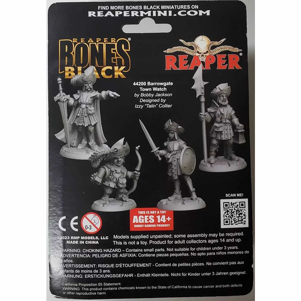 RPR44200 Barrowgate Town Watch Miniature 25mm Heroic Scale Figure Bones Black