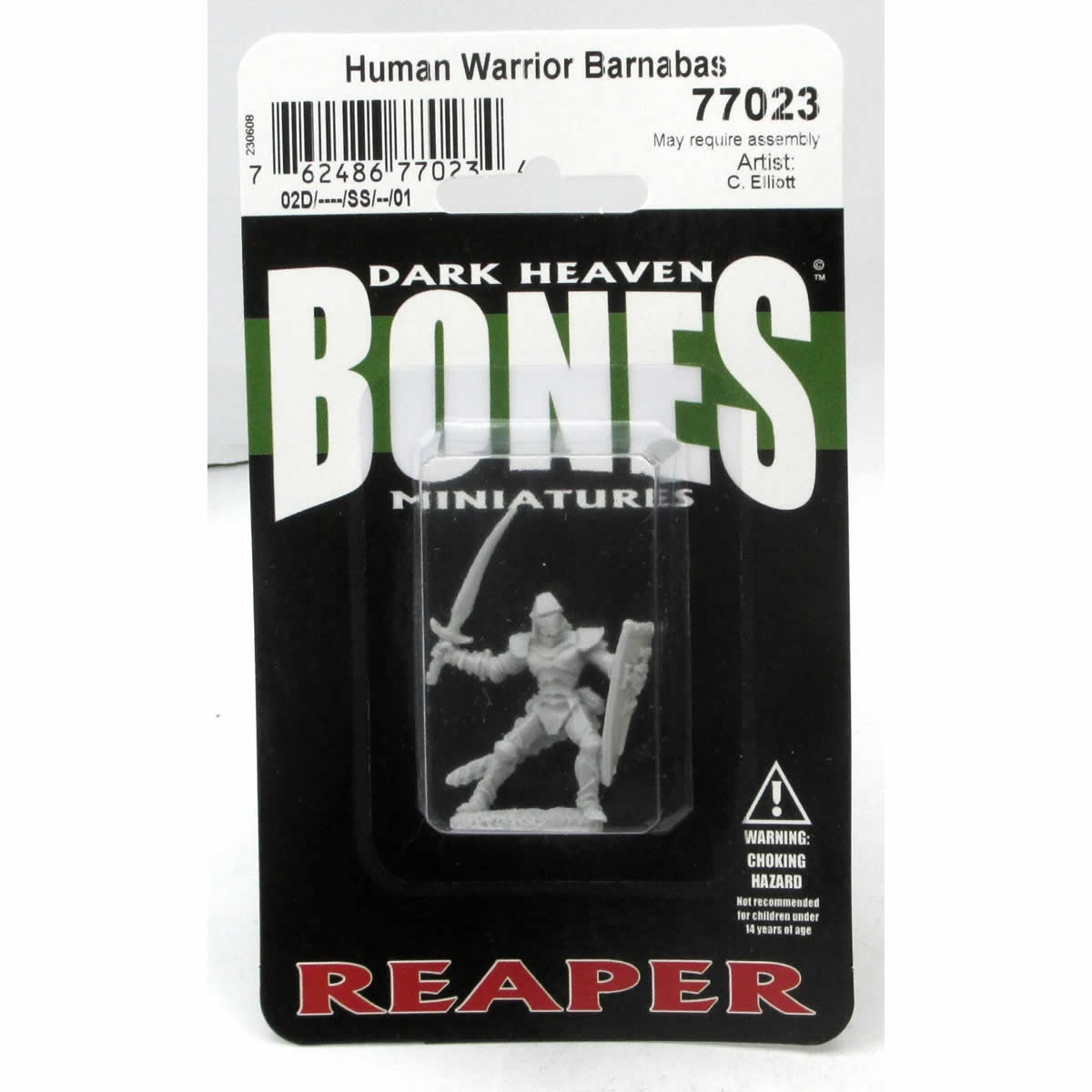 RPR77023 Barnabas Human Warrior Miniature 25mm Heroic Scale Figure Dark Heaven Bones
