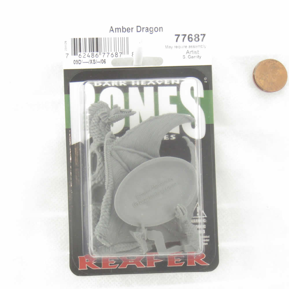 RPR77687 Amber Dragon Miniature 25mm Heroic Scale Figure Dark Heaven Bones