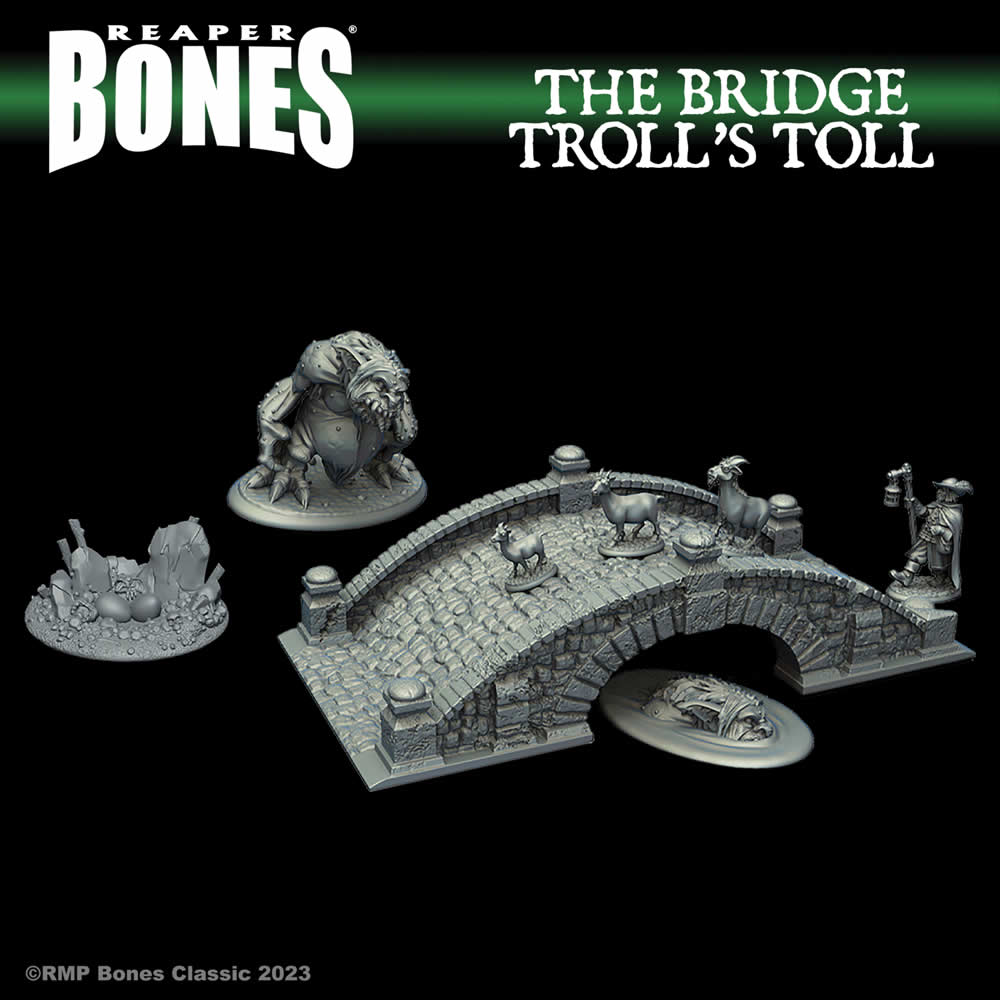 RPR77765 The Bridge Trolls Toll Boxed Set Miniature 25mm Heroic Scale Figure Dark Heaven Bones