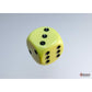 WCX25662E6 Yellow Pastel Dice with Black Pips D6 16mm (5/8in) Pack of 6