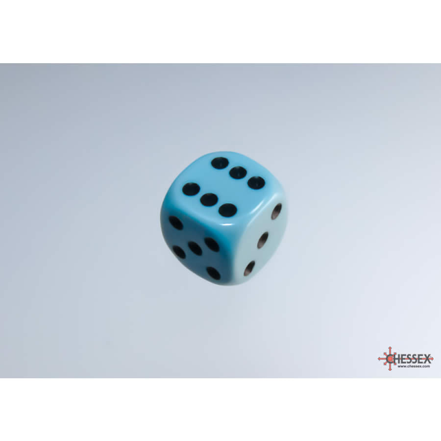 WCX25866E12 Blue Pastel Dice with Black Pips D6 12mm (1/2in) Pack of 12