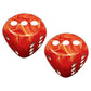 WCXDV3003WE2 Orange Vortex Dice with White Pips 30mm (1.18in) D6 Pack of 2