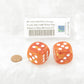 WCXDV3003WE2 Orange Vortex Dice with White Pips 30mm (1.18in) D6 Pack of 2