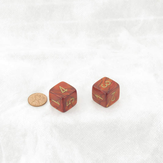 WCXLC0604E2 Scarlet Scarab Mega-Hedral with Gold Colored Numbers 20mm (25/32in) D6 Pack of 2