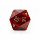 WCXLC2004E2 Scarlet Scarab Mega-Hedral with Gold Colored Numbers 20mm (25/32in) D20 Pack of 2