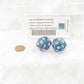 WCXLF2066E2 Waterlily Festive Mega-Hedral with White Colored Numbers 20mm (25/32in) D20 Pack of 2