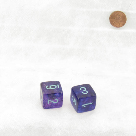 WCXLN0657E2 Nocturnal Nebula Mega-Hedral with Turquoise Colored Numbers 20mm (25/32in) D6 Pack of 2