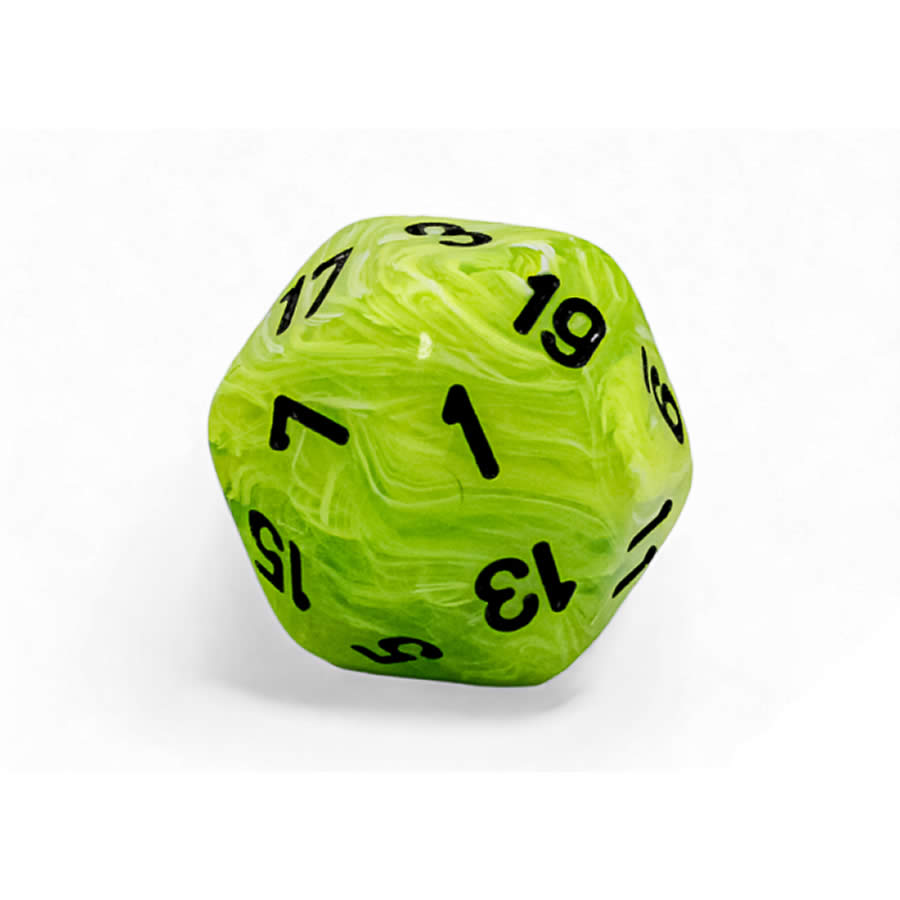 WCXLV2000E2 Bright Green Vortex Mega-Hedral with Black Colored Numbers 20mm (25/32in) D20 Pack of 2