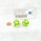 WCXLV2000E2 Bright Green Vortex Mega-Hedral with Black Colored Numbers 20mm (25/32in) D20 Pack of 2