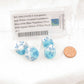 WCXPG1165E4 Turquoise and White Gemini Luminary Dice with Blue Numbers Perc D10 Aprox 16mm (5/8in) Pack of 4