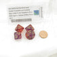 WCXPG1167E4 Red and Violet Translucent Gemini Dice with Gold Numbers Perc D10 Aprox 16mm (5/8in) Pack of 4