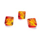WCXPG1168E4 Red and Yellow Translucent Gemini Dice with Gold Numbers Perc D10 Aprox 16mm (5/8in) Pack of 4